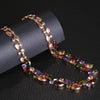 Wholesale Women's French Retro Drop Shape Zircon Inlaid Copper Necklace