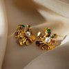 Wholesale Women's French Retro Elegant Fashion Exquisite Microinlaid Zircon Imitation Pearl Flower Stainless Steel Electroplated Bow Tie Earrings