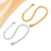 Wholesale Women's French Retro Exquisite Stainless Steel Bracelet With Oval Gold Beads Olive Beads And Geometric Pattern Chain Electroplated