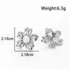 Wholesale Women's French Retro Flower Titanium Steel Earrings With Electroplating Design