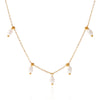 Wholesale Women's French Retro Freshwater Pearl Beaded Stainless Steel Clavicle Chain With Geometric Pattern And Electroplating