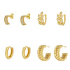 Wholesale Women's French Retro Geometric Copper Plated With Real Gold Earring