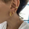 Wholesale Women's French Retro Geometric Copper Plated With Real Gold Earring