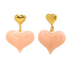 Wholesale Women's French Retro Geometric Heartshaped Stainless Steel Electroplated Earrings Jewelry