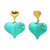 Wholesale Women's French Retro Geometric Heartshaped Stainless Steel Electroplated Earrings Jewelry