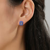 Wholesale Women's French Retro Geometric S925 Silver Earrings With Imitation Diamond And Enamel Shine