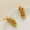 Wholesale Women's French Retro Geometric Spiral Stainless Steel Electroplated Earrings