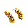 Wholesale Women's French Retro Geometric Spiral Stainless Steel Electroplated Earrings