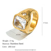 Wholesale Women's French Retro Geometric Stainless Steel Electroplated Ring Jewelry With Lines Pattern