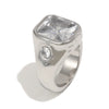 Wholesale Women's French Retro Geometric Stainless Steel Electroplated Ring Jewelry With Lines Pattern