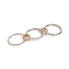 Wholesale Women's French Retro Geometric Stainless Steel Ring With Gold And Silver Color Matching And Electroplating