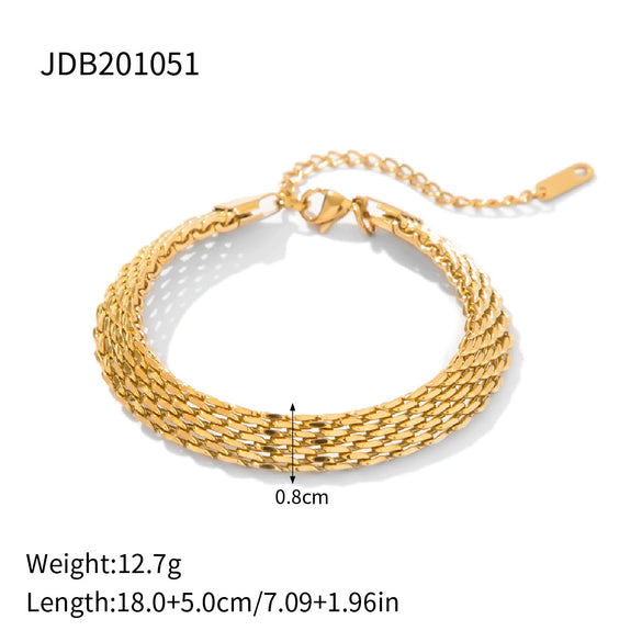 Wholesale Women's French Retro Geometric Titanium Steel Gold Plated Bracelet Jewelry