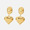 Wholesale Women's French Retro Heart Pendant Earrings Titanium Steel Geometric Electroplated