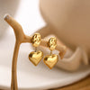 Wholesale Women's French Retro Heart Pendant Earrings Titanium Steel Geometric Electroplated