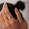 Wholesale Women's French Retro Highbrightness Bread Pearl Ring Titanium Steel Geometric Style Jewelry Set With Pearls