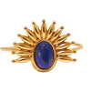 Wholesale Women's French Retro Ins Titanium Steel And Stainless Steel Ring Inlaid With Lapis Lazuli Geometric Style Set With Precious Stones