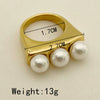 Wholesale Women's French Retro Light Luxury Baroque Freshwater Pearl Arrangement Shape Stainless Steel Electroplated Ring