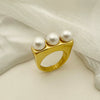 Wholesale Women's French Retro Light Luxury Baroque Freshwater Pearl Arrangement Shape Stainless Steel Electroplated Ring