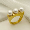 Wholesale Women's French Retro Light Luxury Baroque Freshwater Pearl Arrangement Shape Stainless Steel Electroplated Ring