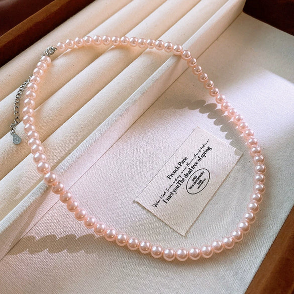 Wholesale Women's French Retro Light Luxury Clavicle Chain Set With Alloy Pendant And Imitation Pearls Electroplating