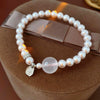Wholesale Women's French Retro Light Luxury Clavicle Chain Set With Alloy Pendant And Imitation Pearls Electroplating