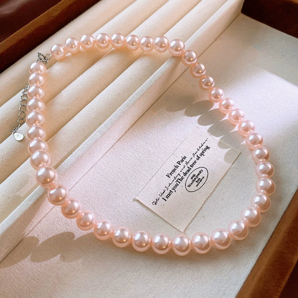 Wholesale Women's French Retro Light Luxury Clavicle Chain Set With Alloy Pendant And Imitation Pearls Electroplating