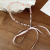 Wholesale Women's French Retro Light Luxury Clavicle Chain Set With Alloy Pendant And Imitation Pearls Electroplating