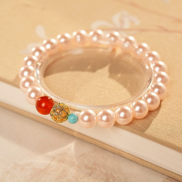 Wholesale Women's French Retro Light Luxury Clavicle Chain Set With Alloy Pendant And Imitation Pearls Electroplating