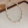 Wholesale Women's French Retro Light Luxury Clavicle Chain Set With Alloy Pendant And Imitation Pearls Electroplating
