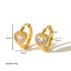 Wholesale Women's French Retro Light Luxury Geometric Zircon Earrings Stainless Steel 18K Gold Plated