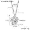 Wholesale Women's French Retro Light Luxury Oil Drop Hollow Flower Pendant Necklace Made Of Titanium Steel With Electroplating Design And Twist Chain