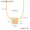 Wholesale Women's French Retro Light Luxury Simple Niche Design Copper Diamond Pendant Titanium Steel Clavicle Chain Necklace With Geometric Pattern And Electroplating Treatment