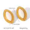 Wholesale Women's French Retro Marquiseshaped Stainless Steel Geometric Electroplated Earrings