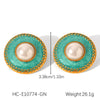 Wholesale Women's French Retro Marquiseshaped Stainless Steel Geometric Electroplated Earrings