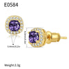 Wholesale Women's French Retro Palace Style Geometric Copper Zircon Earrings With Electroplating