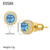 Wholesale Women's French Retro Palace Style Geometric Copper Zircon Earrings With Electroplating