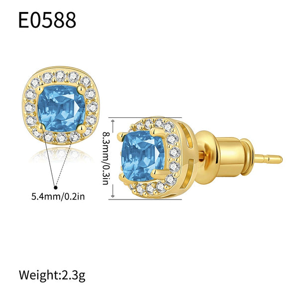 Wholesale Women's French Retro Palace Style Geometric Copper Zircon Earrings With Electroplating