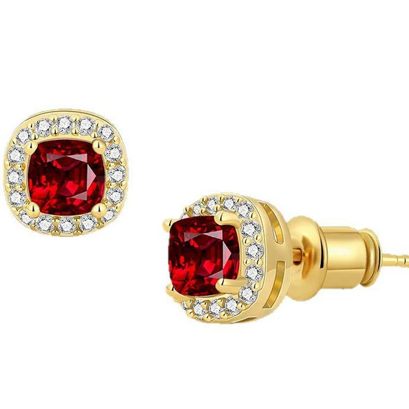 Wholesale Women's French Retro Palace Style Geometric Copper Zircon Earrings With Electroplating