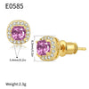 Wholesale Women's French Retro Palace Style Geometric Copper Zircon Earrings With Electroplating