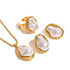Wholesale Women's French Retro Pearl Earrings Jewelry Titanium Steel Stainless Steel Electroplated