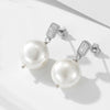 Wholesale Women's French Style Retro Geometric Shell Button Pearl Inlaid 925 Silver Earrings