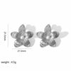Wholesale Women's French Vintage Ins Style Flower Butterfly Leaf Titanium Steel Earrings With Electroplating
