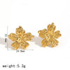 Wholesale Women's French Vintage Ins Style Flower Butterfly Leaf Titanium Steel Earrings With Electroplating