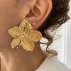 Wholesale Women's French Vintage Ins Style Flower Butterfly Leaf Titanium Steel Earrings With Electroplating