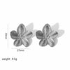 Wholesale Women's French Vintage Ins Style Flower Butterfly Leaf Titanium Steel Earrings With Electroplating
