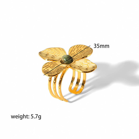 Wholesale Women's French Vintage Ins Style Flower Butterfly Leaf Titanium Steel Earrings With Electroplating