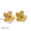 Wholesale Women's French Vintage Ins Style Flower Butterfly Leaf Titanium Steel Earrings With Electroplating