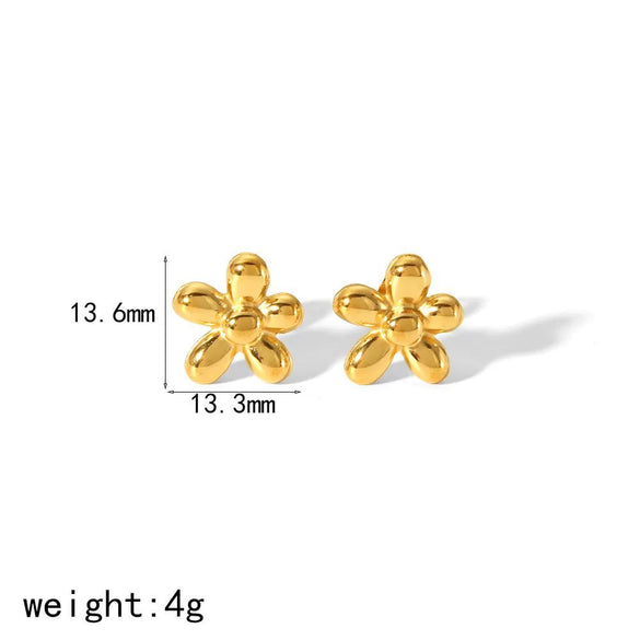 Wholesale Women's French Vintage Ins Style Flower Butterfly Leaf Titanium Steel Earrings With Electroplating