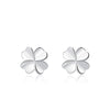 Wholesale Women's Fresh And Minimalist Flower Pattern S999 Sterling Silver Stud Earrings Electroplated