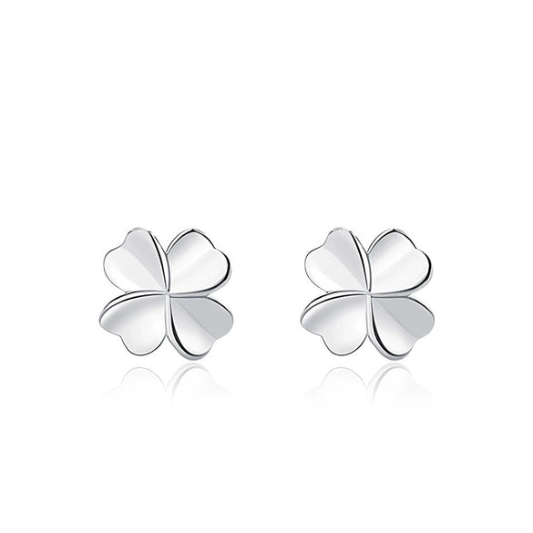 Wholesale Women's Fresh And Minimalist Flower Pattern S999 Sterling Silver Stud Earrings Electroplated